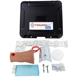 Zestaw do nauki tamowania krwotoku TRAUMAKIT EDU – rana postrzałowa nogi GSW